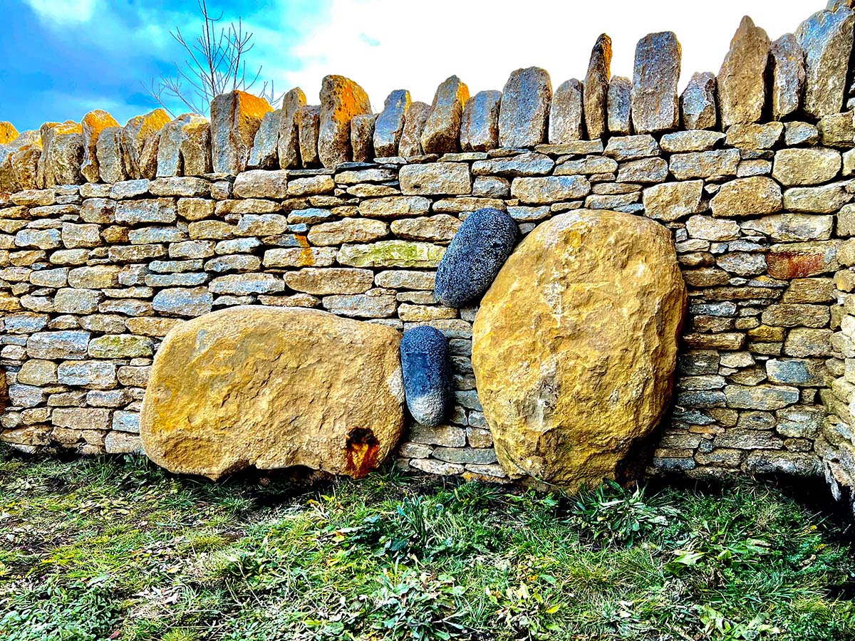 One of Tom’s innovative stone wall designs